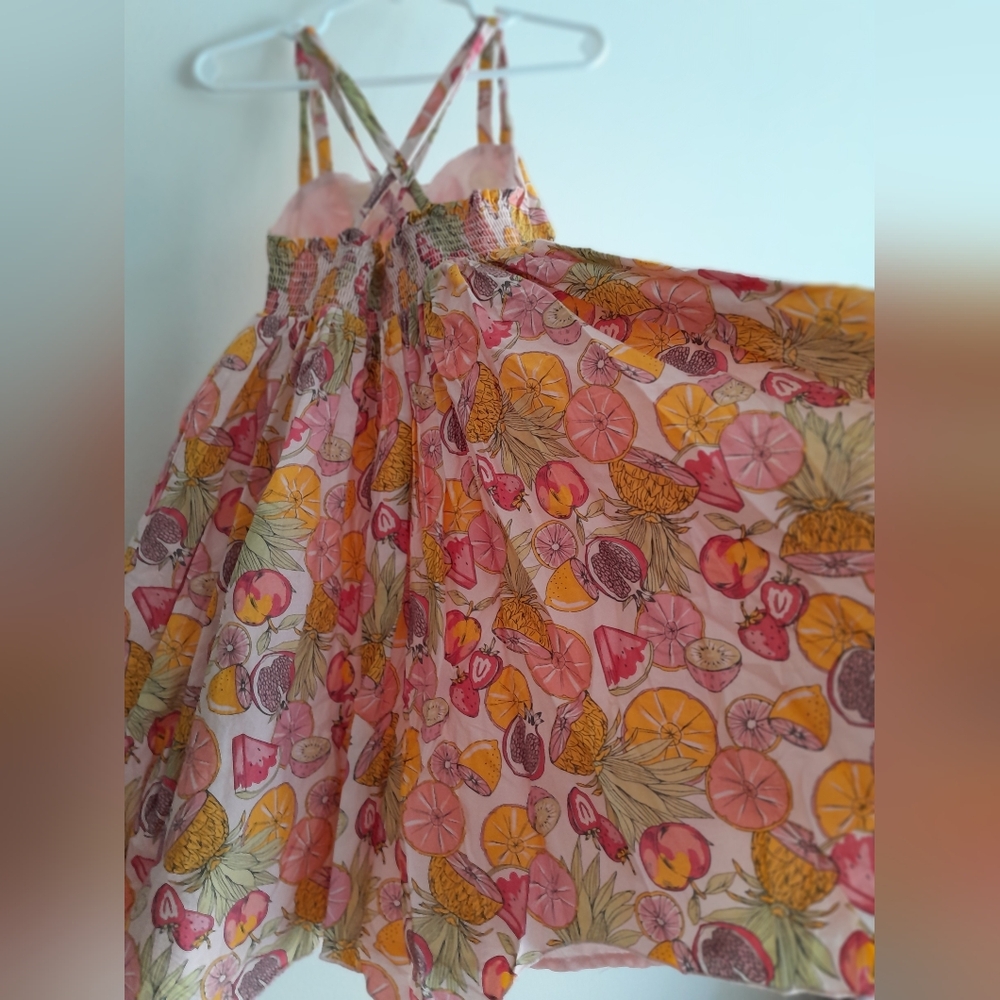 Colorful Fruit Print Strappy Sundress Size 4 - Picture 7 of 11